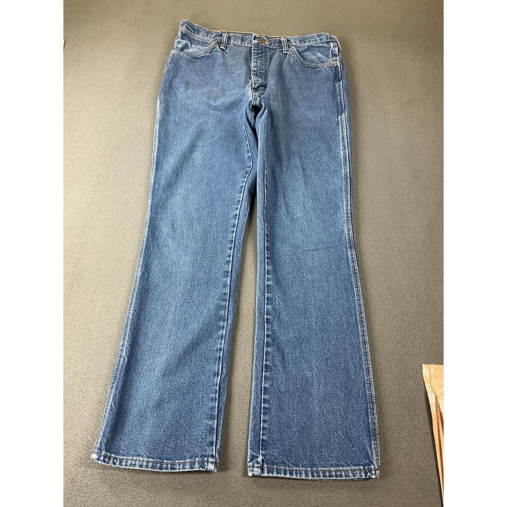 Wrangler Jeans Mens 36x30 Medium Wash Blue Straight Regular Fit Denim USA‎
